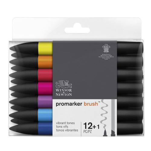 Набор маркеров ProMarker Brush 12 цветов + 1 блендер Winsor & Newton W&N-290145
