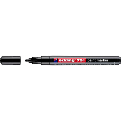 Маркер декоративный Edding "791" с лакирующим эффектом, 1-2 мм с круглым наконечником, черный E-791-1