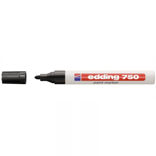 Маркер декоративный лаковый Edding "750" 2-4 мм с круглым наконечником, в блистере, черный E-750#1-B#1#RUS