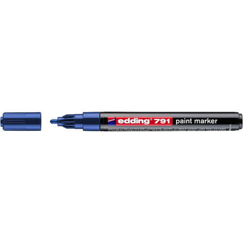 Маркер декоративный Edding "791" с лакирующим эффектом, 1-2 мм с круглым наконечником, синий E-791-3
