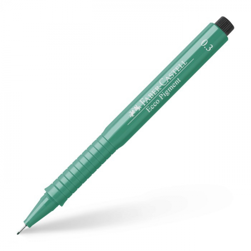 Ручка капиллярная Faber-Castell "Ecco Pigment" зеленый, все размеры Faber–Сastell FC-166163;FC-166363