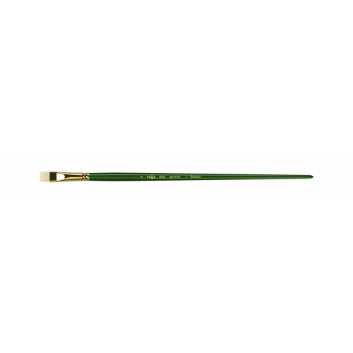 Кисть щетина №6 плоская, укороченный ворс Гамма "Пейзаж" длинная ручка ГМ-603006
