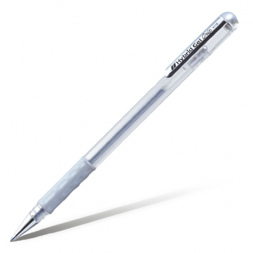 Ручка гелевая Pentel "Hybrid Roller" 0,8 мм, стержень серебристый PEN-K118-Z