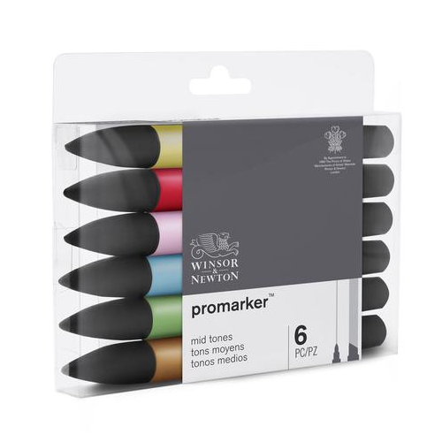 Набор художественных маркеров Brush, 6 цветов, основные оттенки Winsor & Newton W&N-0290033