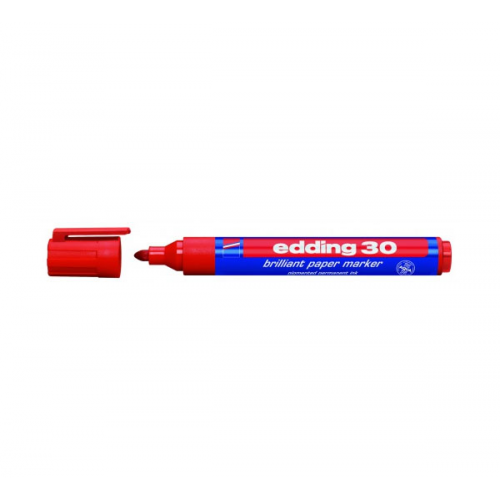 Маркер на водной основе Edding "30" 1,5-3 мм с круглым наконечником, красный E-30#2
