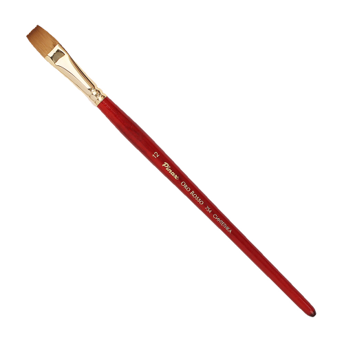 Кисть синтетика №12 плоская Pinax "Oro Rosso 754" короткая ручка P-754012