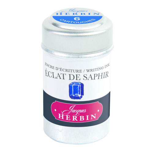 Набор картриджей для перьевой ручки Herbin, Eclat de saphir, Синий сапфир, 6 шт Herbin-20116T