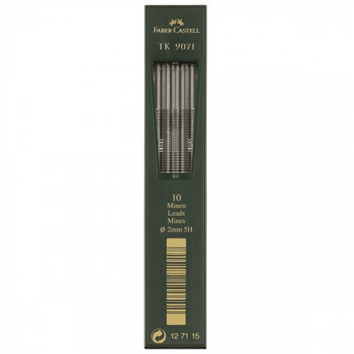 Набор грифелей для цангового карандаша "ТК9071" 10 шт 2 мм, 5H Faber–Сastell FC-127115