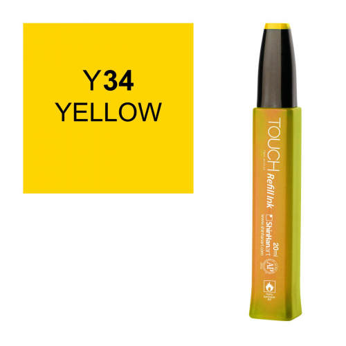 Заправка для маркеров Touch "Refill Ink" 20 мл Y34 Желтый ShinHan Art (Touch) T-Y34