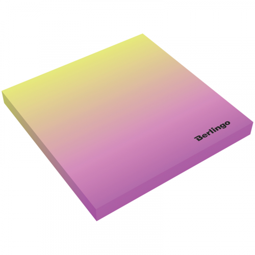 Блок самоклеящийся Berlingo "Ultra Sticky.Radiance" 75*75 мм, 50 л, желтый/розовый градиент Brg-LSn_39800