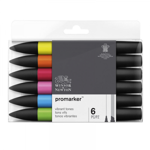 Набор маркеров ProMarker 6 цветов, основные оттенки Winsor & Newton W&N-0290110