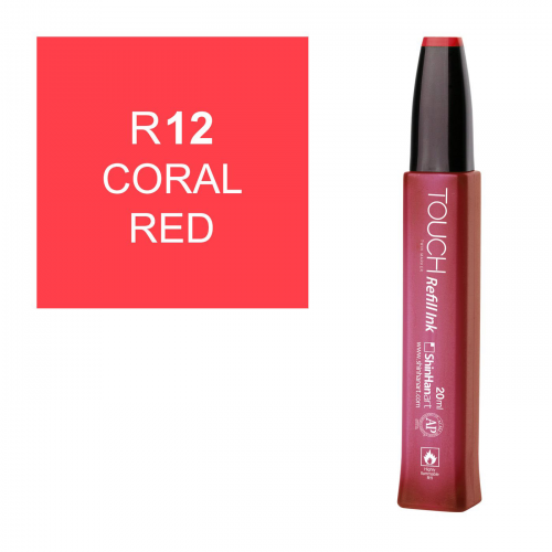 Заправка для маркеров Touch "Refill Ink" 20 мл R12 Красный коралл ShinHan Art (Touch) T-R12
