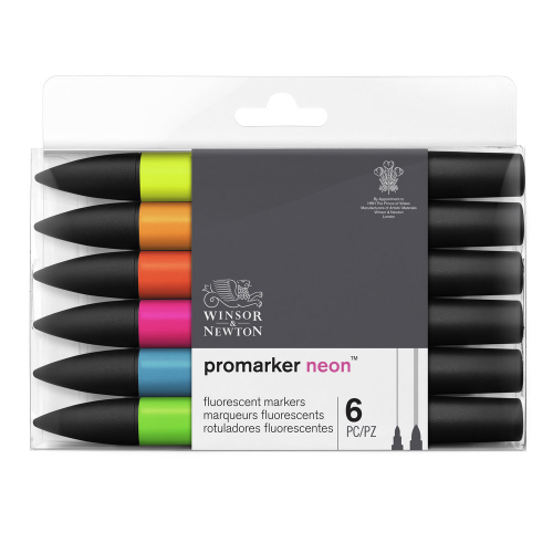 Набор маркеров ProMarker 6 цветов, неоновые цвета Winsor & Newton W&N-290136