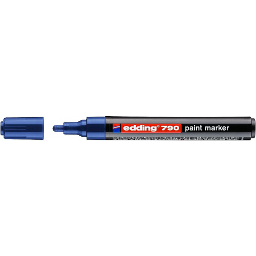 Маркер декоративный Edding "790" с лакирующим эффектом, 2-4 мм с круглым наконечником, синий E-790-3