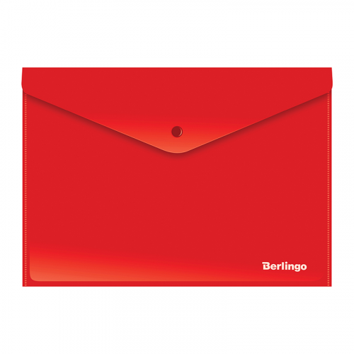 Папка-конверт на кнопке Berlingo А4 180 мкм, непрозрачная, красная Brg-AKk_04403