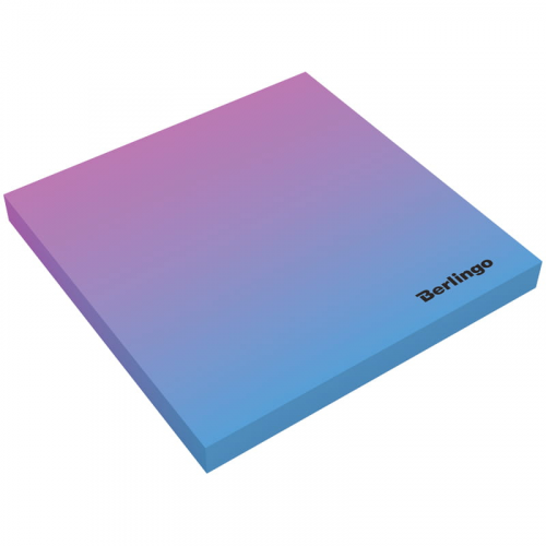 Блок самоклеящийся Berlingo "Ultra Sticky.Radiance" 75*75 мм, 50 л, розовый/голубой градиент Brg-LSn_39801