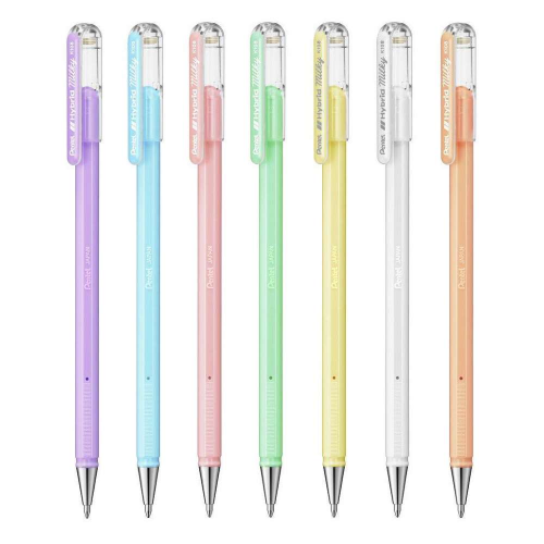 Ручка гелевая Pentel "Hybrid Milky" 0,8 мм, стержень пастельный фиолетовый PEN-K108-PV