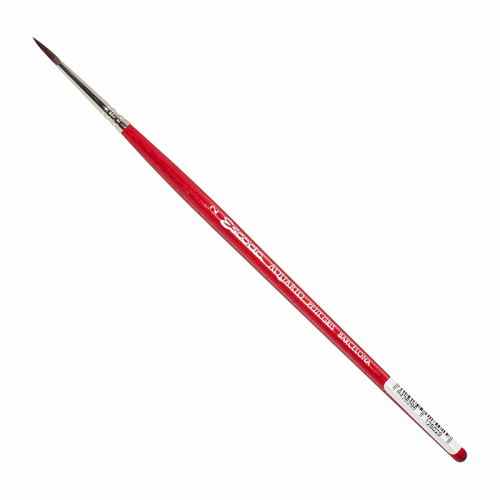 Кисть белка №2 круглая Escoda "Aquario 1125" короткая ручка красная Esc-1125-2