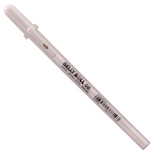 Ручка гелевая GELLY ROLL #08 белая, средний стержень Sakura SAKURA-XPGB#50