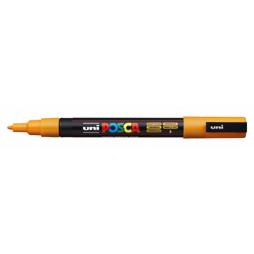 Маркер UNI "POSCA" PC-3M, 0,9-1,3 мм, наконечник пулевидный, №3 цвет оранжево-желтый Uni UNI-149542