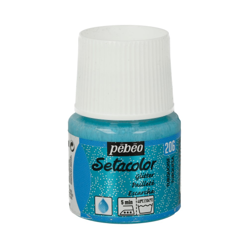 Краска для светлых тканей, с микро-глиттером Pebeo "Setacolor" 45 мл, бирюза PEB-329206