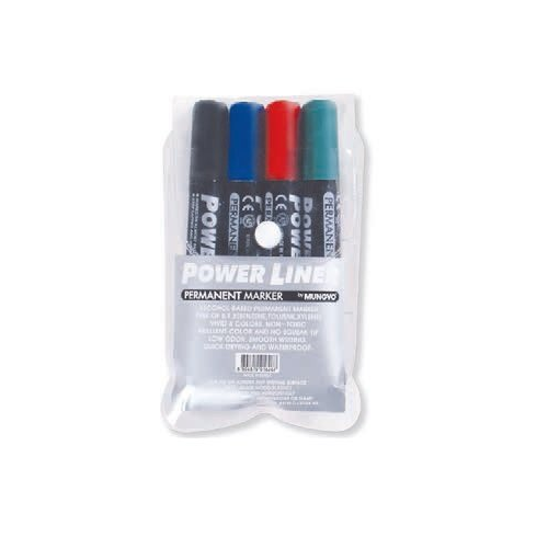 Набор маркеров перманентных Mungyo 4 цвета в мягкой виниловой упаковке MNG-MGPE4W