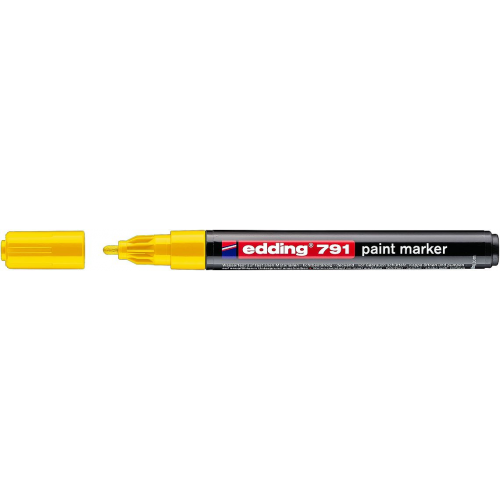 Маркер декоративный Edding "791" с лакирующим эффектом, 1-2 мм с круглым наконечником, желтый E-791-5