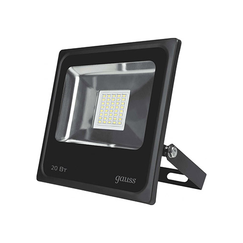 Прожектор светодиодный GAUSS Elementary 20W 1320lm IP65 6500К черный 613100320