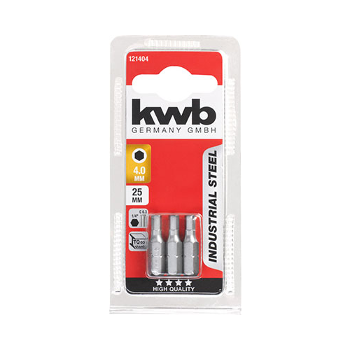 Бита Kwb INDUSTRY HEX4 25 мм 3 шт 121404