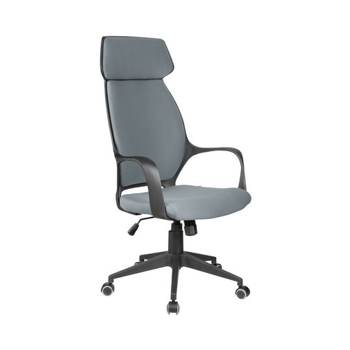 Кресло Riva Chair 7272 Чёрный пластик/Серая ткань (60)