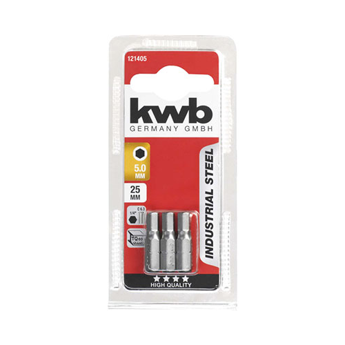 Бита Kwb INDUSTRY HEX5 25 мм 3 шт 121405