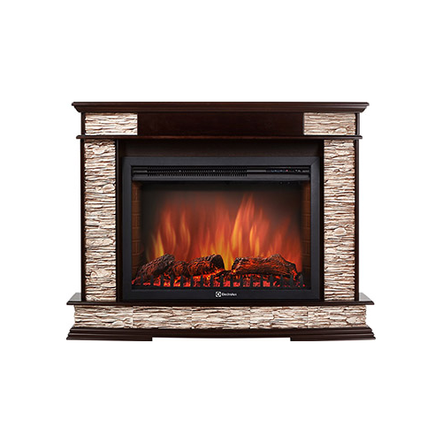Каминокомплект Electrolux EFP/P- 2520LS с порталом Firelight Scala 25 камень сланец скалистый бурый шпон тёмный дуб