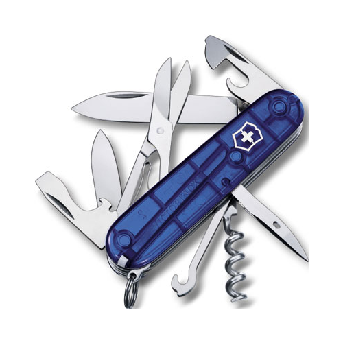 Нож перочинный Victorinox Climber 91 мм 14 функций полупрозрачный синий