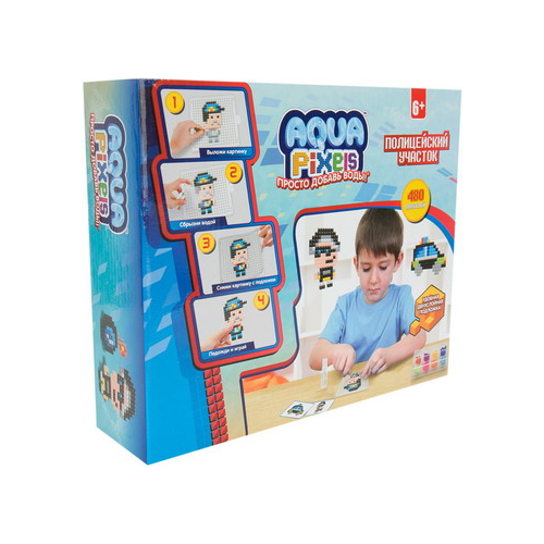 Набор для творчества 1 Toy Aqua Pixels квадрат. детали 480 дет ''Полицейский участок'' Т13072