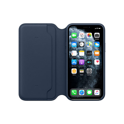 Кожаный чехол Apple iPhone 11 Pro Leather Folio - Deep Sea Blue MY1L2ZM/A
