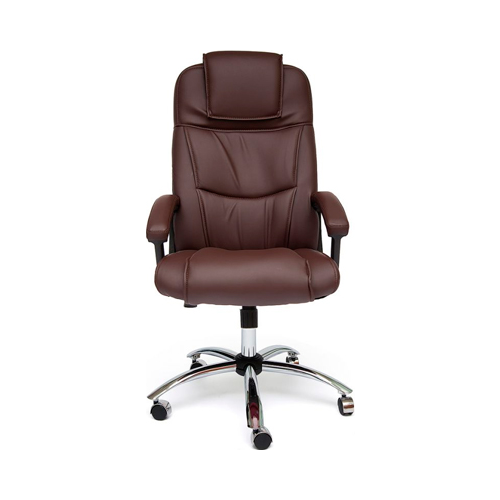 Офисное кресло Tetchair BERGAMO (хром) (кож/зам коричневый 36-36)