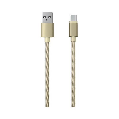 Кабель Red Line USB-Type-C 2.0 нейлоновая оплетка золотой