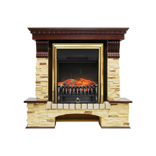 Каминокомплект Royal Flame Pierre Luxe сланец с очагом Fobos FX BR (темный дуб) 10966664910202