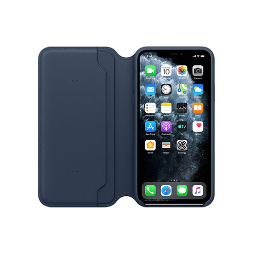 Кожаный чехол Apple iPhone 11 Pro Max Leather Folio - Deep Sea Blue MY1P2ZM/A