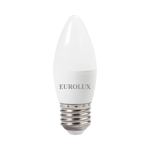Лампа светодиодная Eurolux LL-E-C37-6W-230-2 7K-E27 (свеча 6Вт тепл. Е27) белый