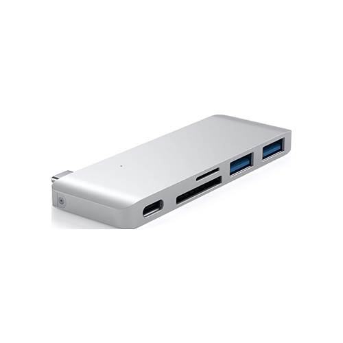 USB-хаб Satechi Type-C USB 3.0 Passthrough Hub для Macbook 12'' серебристый (ST-TCUPS)