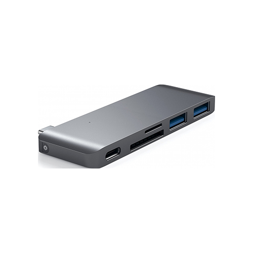 USB-хаб Satechi Type-C USB 3.0 Passthrough Hub для Macbook 12'' серый космос (ST-TCUPM)