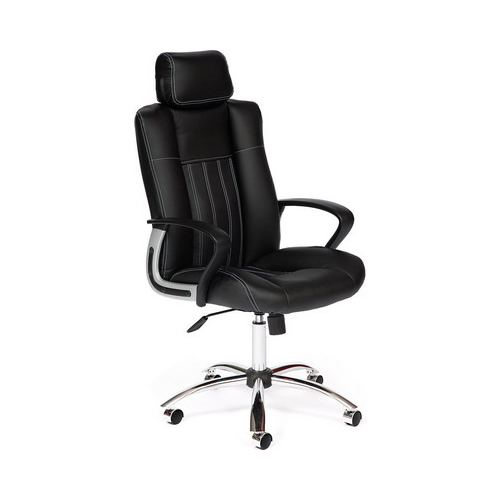 Кресло Tetchair Oxford хром (кож/зам черный черный перфор. PU C 36-6/36-6/06)