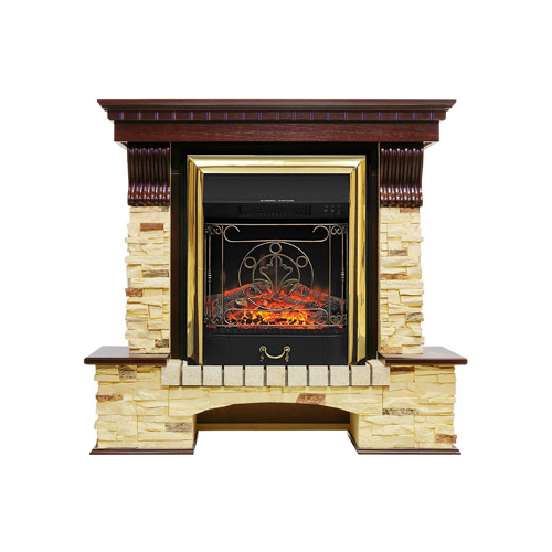 Каминокомплект Royal Flame Pierre Luxe сланец с очагом Majestic FX BR (темный дуб) 10966664910204