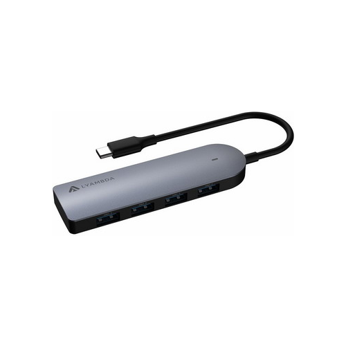 Мультифункциональная док-станция Lyambda Type-C USB 3.0 Hub Slim LC113 Gray