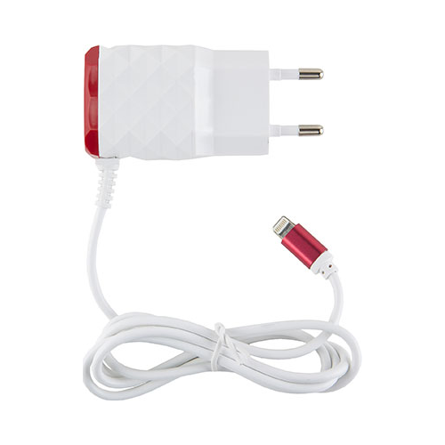 Сетевое зарядное устройство Red Line 2 USB и 8pin для Apple (модель NC-2.1AC) 2.1A красный