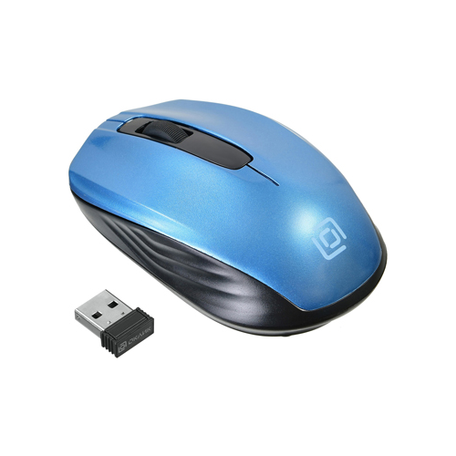 Мышь Oklick 475MW черный/синий оптическая (1200dpi) беспроводная USB (2but)