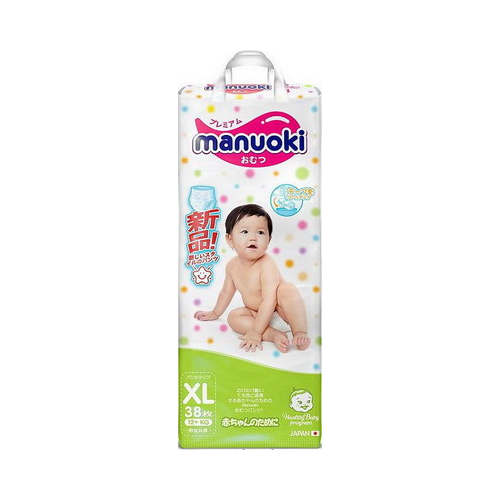 Трусики-подгузники Manuoki XL 12 кг 38 шт JPM 003