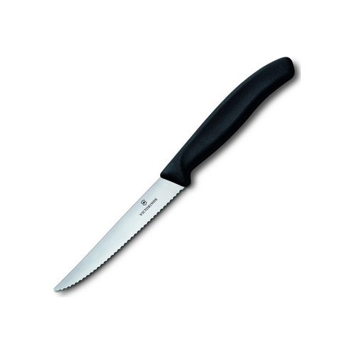 Нож для стейка и пиццы Victorinox SwissClassic 11 см с волнистой заточкой чёрный