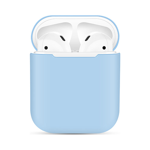 Чехол силиконовый Eva для наушников Apple AirPods 1/2 - Голубой (CBAP03BL)